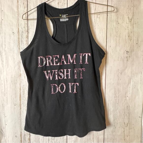 Tek Gear Athletic Sporty Dream It Wish It Do It Black Graphic Tank Top Sz S - Picture 1 of 6